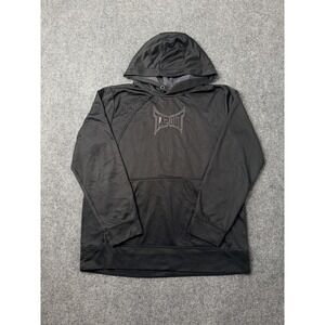 Mens Hoodie Tapout Black Athletic Pullover Lightweight Gym Wear, Size L